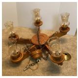 Oak Chandelier 32in Dia