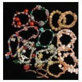 Holiday and peach stretchy bracelets