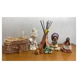 Carved Resin Native American Figures