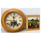 John Deere Battery Op Clock & Trivet