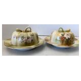 Vtg Hand Painted Nippon Butter Dishes