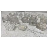 Vtg Sqaure Clear Glass Salt cellars