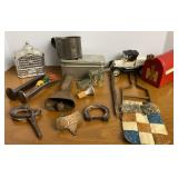 RR Ties, Metal Coffee Cup, Cow Bell & Coin Banks