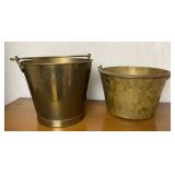 Vtg & Modern Brass Buckets