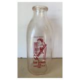 Antique Greenfield Ice Cream Co. Qt Milk Bottle