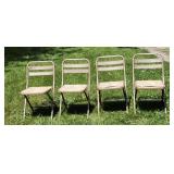 Metal folding chairs (4), padded seats