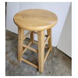 Wood Stool 19" tall 12" diameter