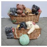 Chalk cat & dog wall hangings