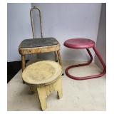 Metal & wood stools, Cosco