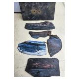 Paintings on small pieces of slate