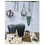 Planters, hanging baskets, cup tree