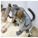 Sheet metal dogs, cat, balanced dog & cat