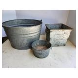 Galvanize tub, planter, mini tub