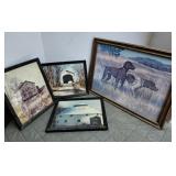 Framed Prints, dogs, covered bridge