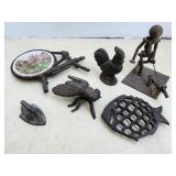 Cast Iron fly, rooster, iron, coaster
