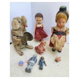 Vintage Toys, wind up doll & elephant
