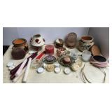 Candles, candle holders, warming plate