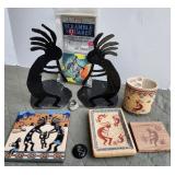 Kokopelli bookends, hot plate