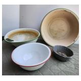 Enamel bowls, Gray Granite