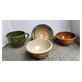 Modern art pottery, bowls, cup (4)