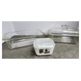 Pyrex loaf and refrigerator dishes