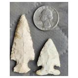 Indian Arrow Heads, (2) Artifacts