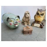 Banks, Owl, Dog, Pig - as is