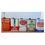 Engine Cleaner & Brake Fluid Cans, Vintage