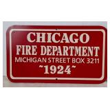Chicago Fire Department "1924" Metal Sign