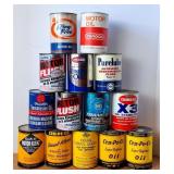 Motor Oil & Other Cans, Various Brands