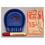 Mobil Gas Pegasus Ashtray & Marathon Lighter