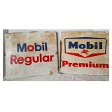 Mobil Regular & Premium Porcelain Gas Pump Signs