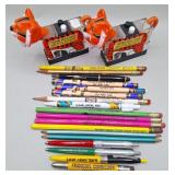 Advertising Pens, Pencils & Tiger Salt & Pepper