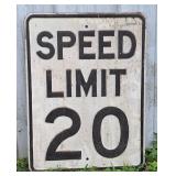Speed Limit 20 Road Sign