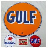 Gulf, Mobilgas & Lion Head Motor Oil Stickers