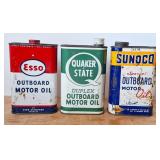 Sunoco, Esso & Quaker State Outboard Oil Cans