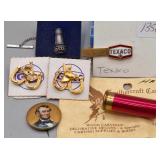 Texaco Tie Clip, Dill Tie Tack, Gulf Lapel Pins