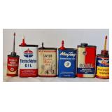 6 Household Oil Cans, Vintage