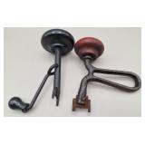 2 Vintage Hand-Crank Valve Grinding Tools