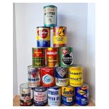 Motor Oil Cans, Various Brands, Cardboard