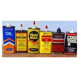 Household Oil, Trax Wax, Tapping Fluid Cans