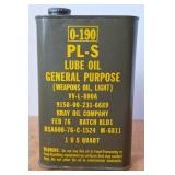 Military 0-190 PL-S Lube Oil Can, Vintage