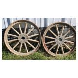 2 Wood Spoke Wheels