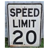 Speed Limit 20 Road Sign