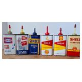6 Household Oil Cans, Various Brands