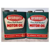 2 WearWell Motor Oil Cans, 2 Gallon Size