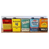 5 Car Care & Floor Wax Vintage Cans