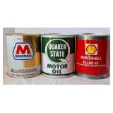 Marathon, Quaker State & Aeroshell 1 Gal. Oil Cans