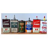 6 Household Oil Cans, Vintage