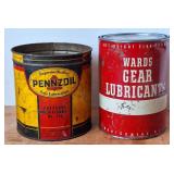 Pennzoil & Wards Lubricant Cans, Vintage